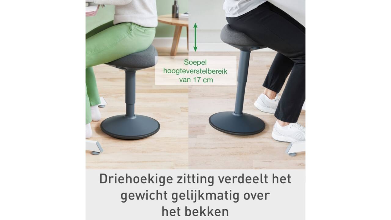 Actieve zitkruk Leitz Ergo met comfortzitting