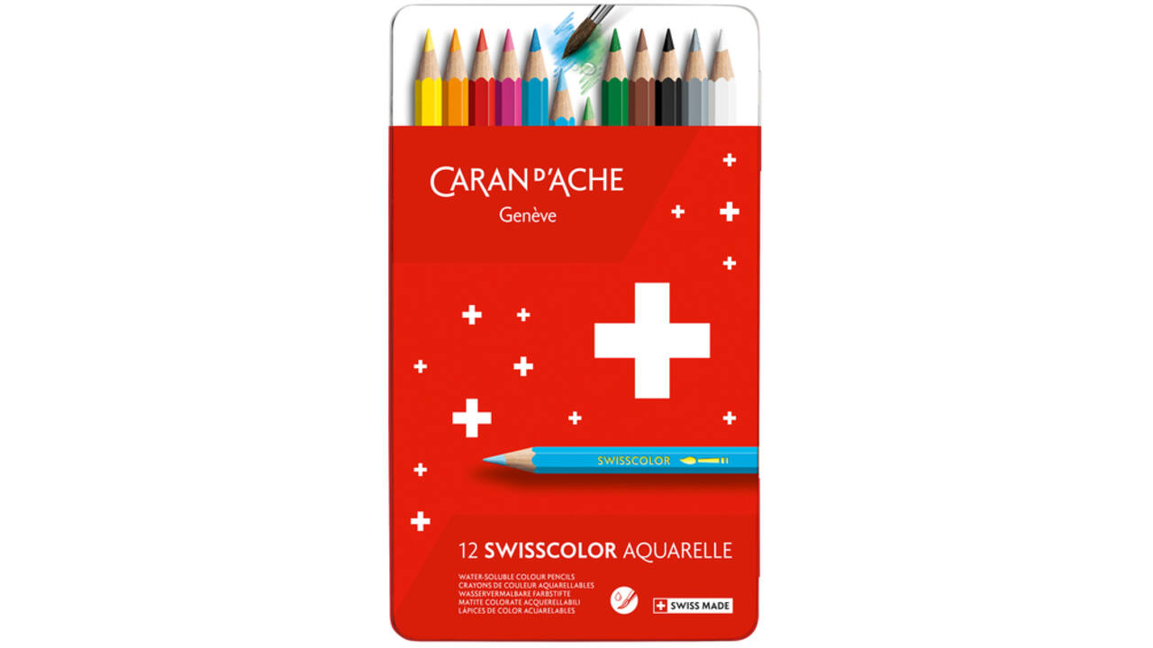 Kleurpotloden Caran d'Ache Swisscolor aquarel 12stuks ass.