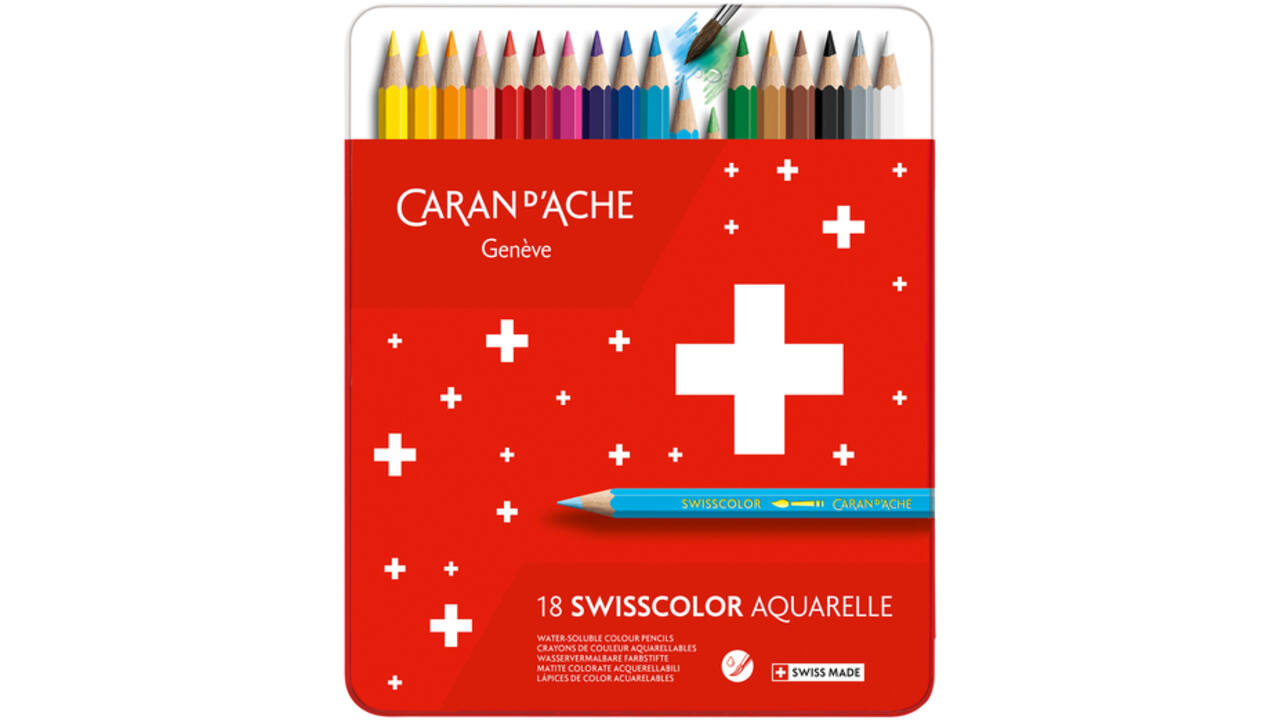 Kleurpotloden Caran d'Ache Swisscolor aquarel 18stuks ass.