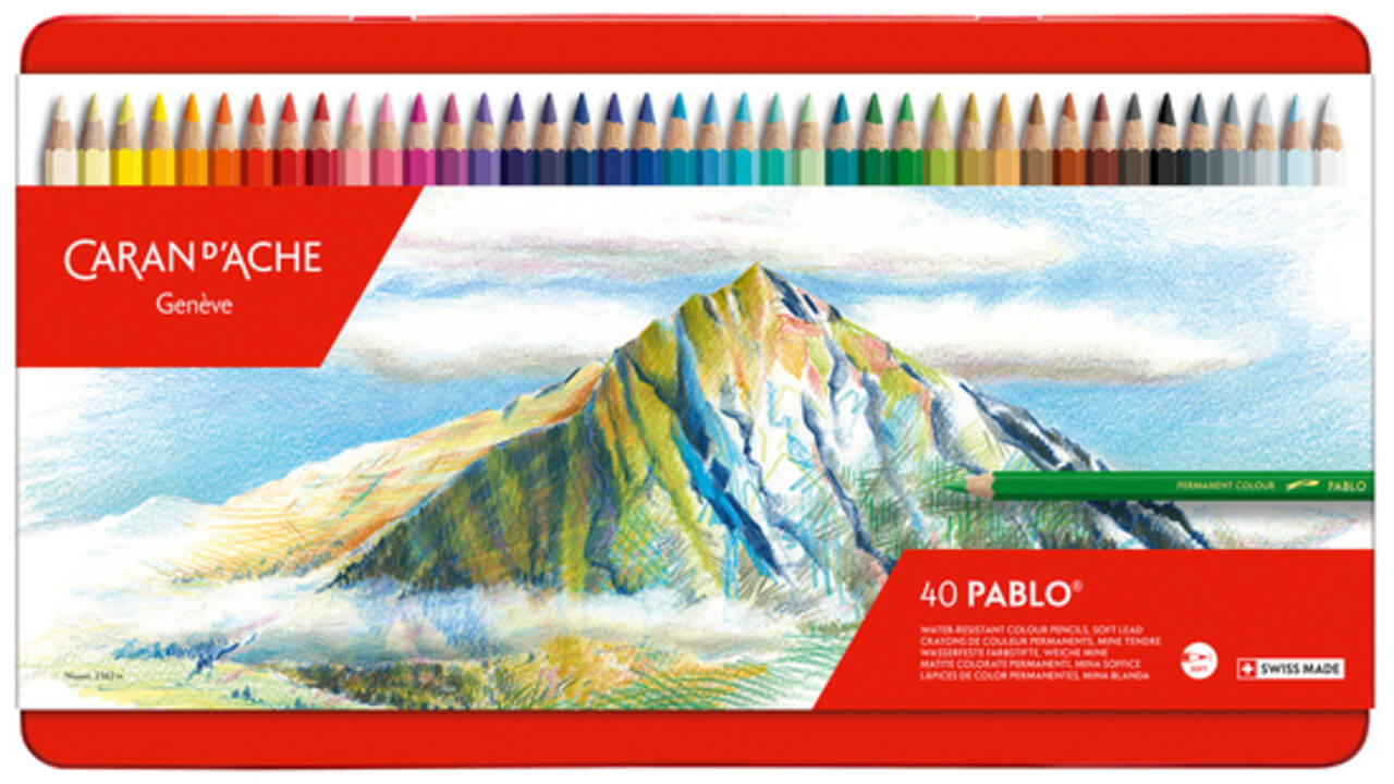 Kleurpotloden Caran d'Ache Pablo assorti blik à 40stuks