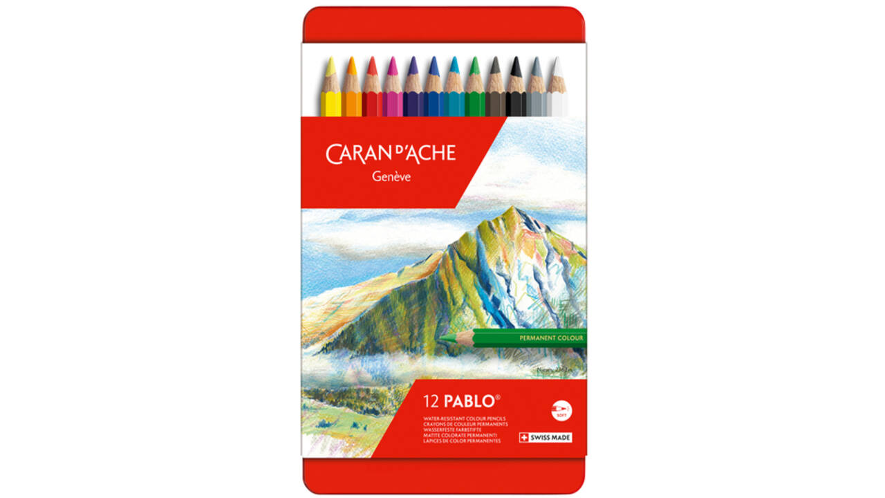 Kleurpotloden Caran d'Ache Pablo assorti blik à 12stuks