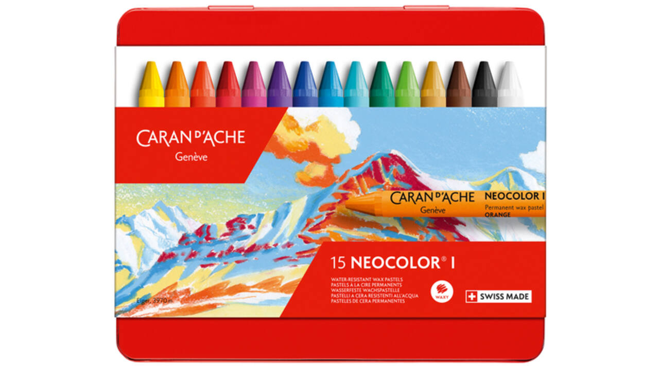 Waskrijt Caran d'Ache neocolor-I 15stuks assorti