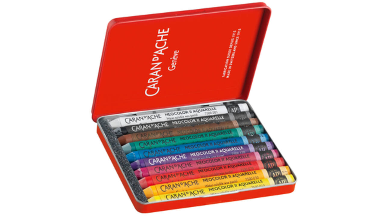 Waskrijt Caran d'Ache neocolor-II 10stuks assorti