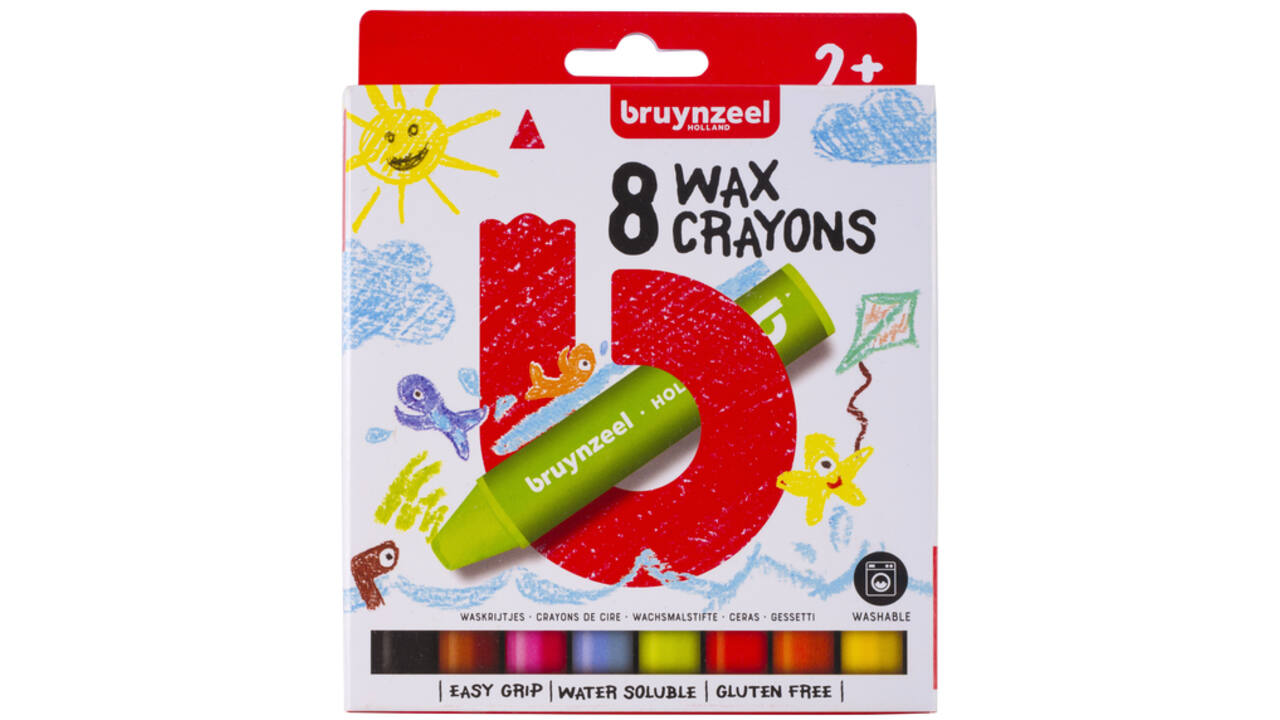 Waskrijt Bruynzeel Kids set à 8 stuks assorti