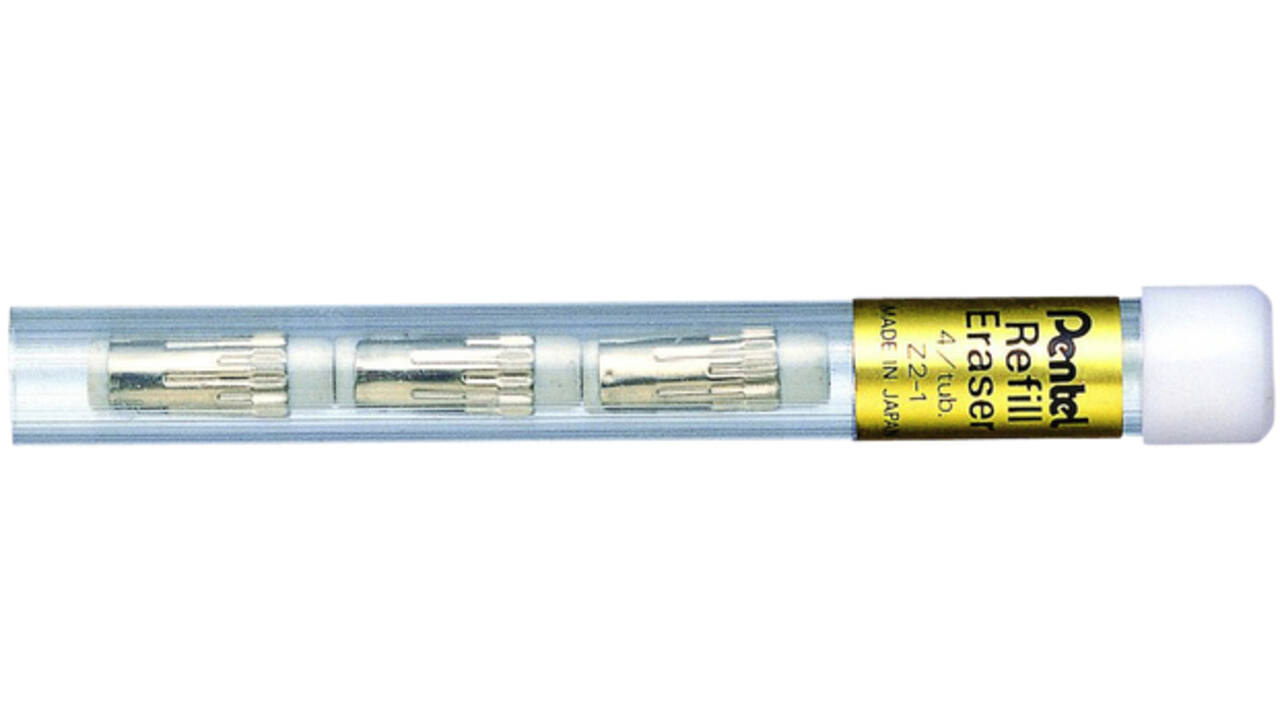 Reservegum Pentel Z2-1 voor vulpotlood koker à 4 stuks