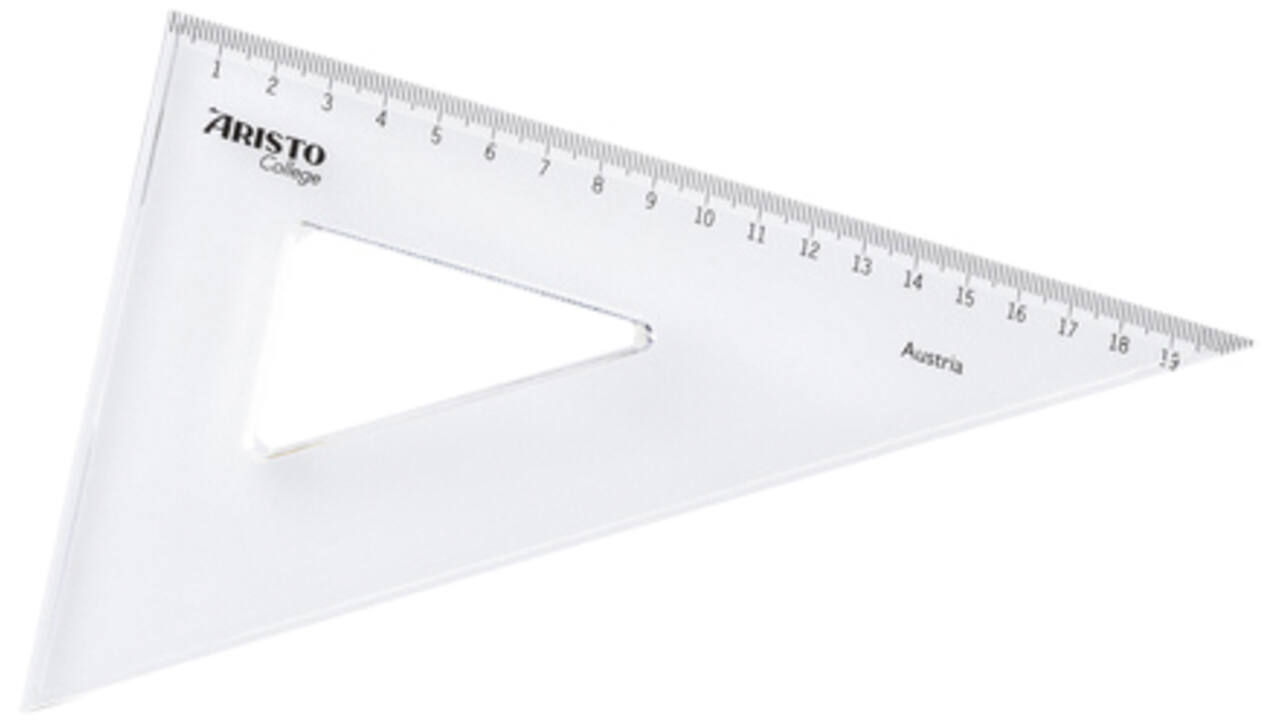 Driehoek Aristo 23620 200mm 30/60graden transparant