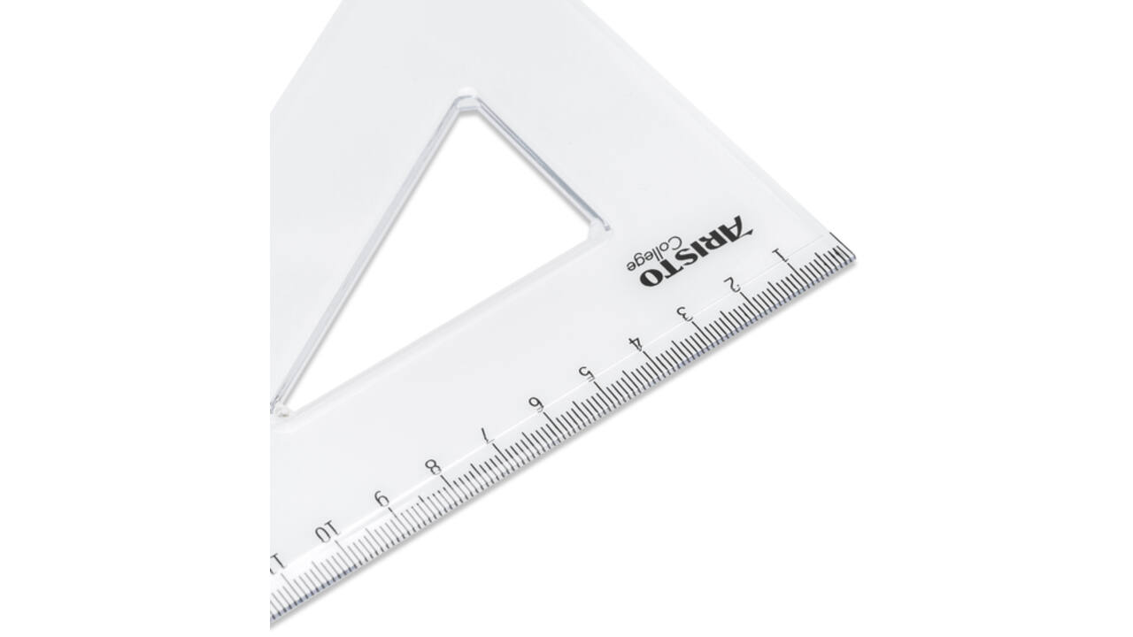 Driehoek Aristo 23620 200mm 30/60graden transparant