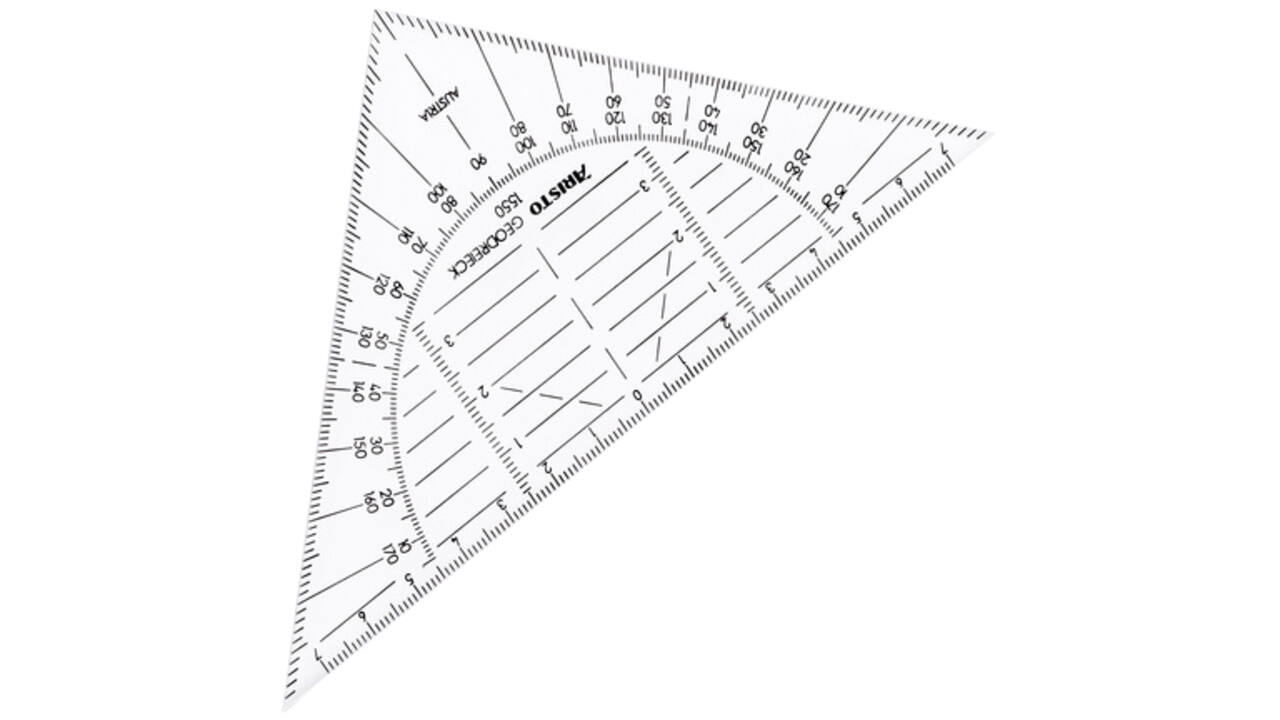 Geodriehoek Aristo 1550 160mm flexibel transparant