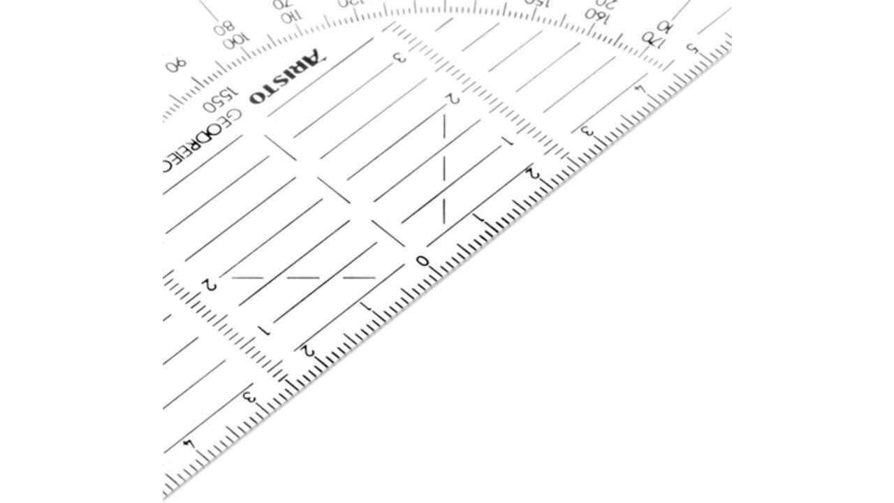 Geodriehoek Aristo 1550 160mm flexibel transparant