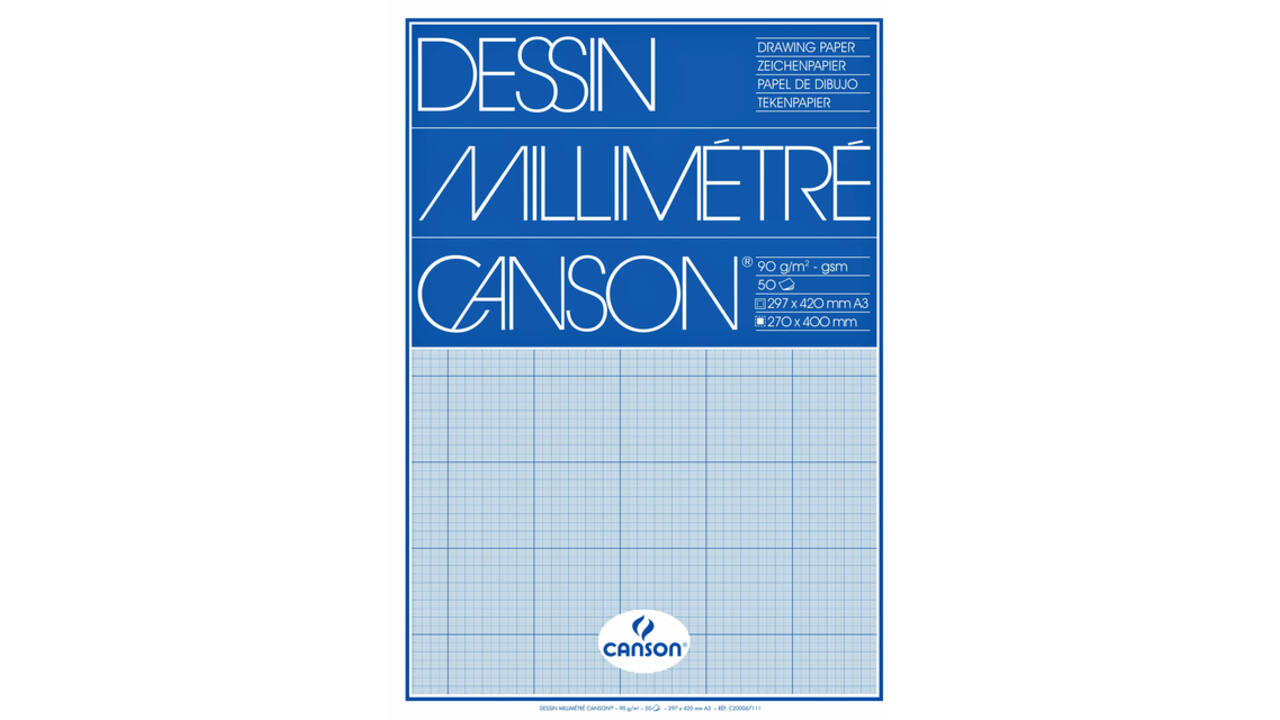Millimeterblok Canson A3 blauw