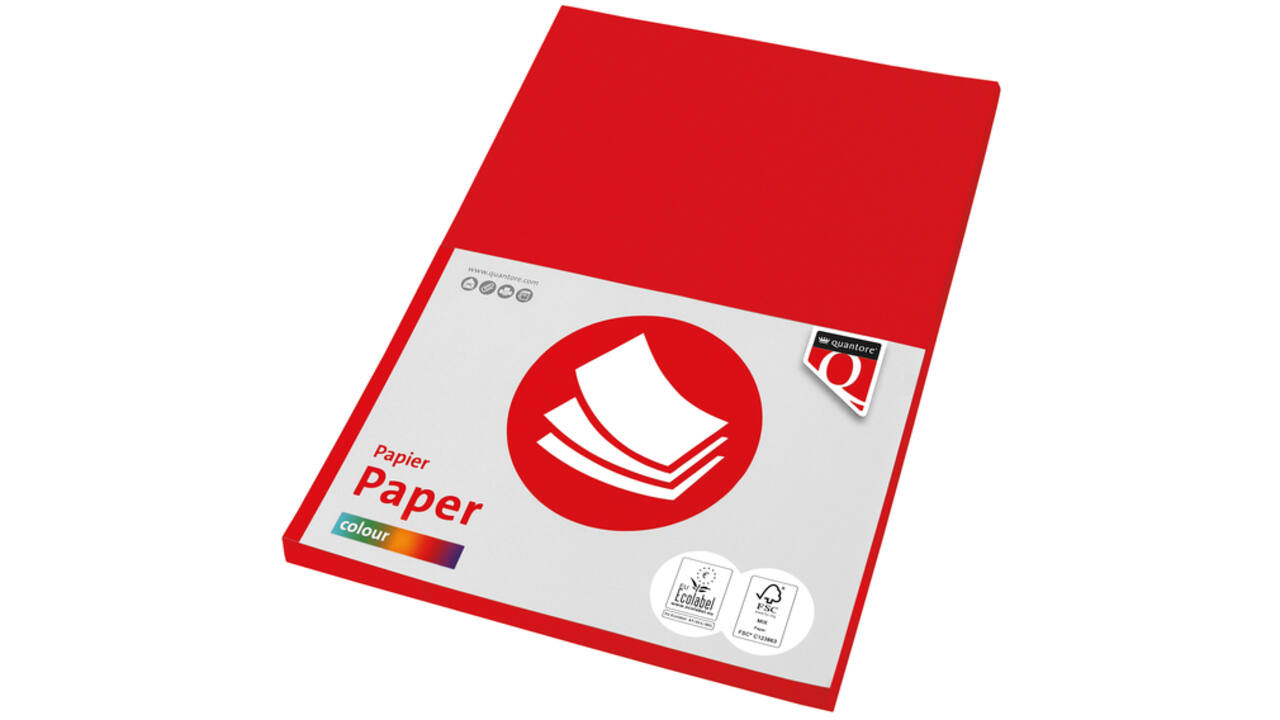 Kopieerpapier Quantore Colour A4 120gr felrood 100 vel