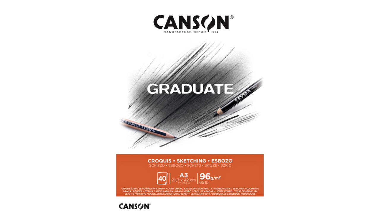 Schetsboek Canson Graduate Croquis A3 96gr 40vel
