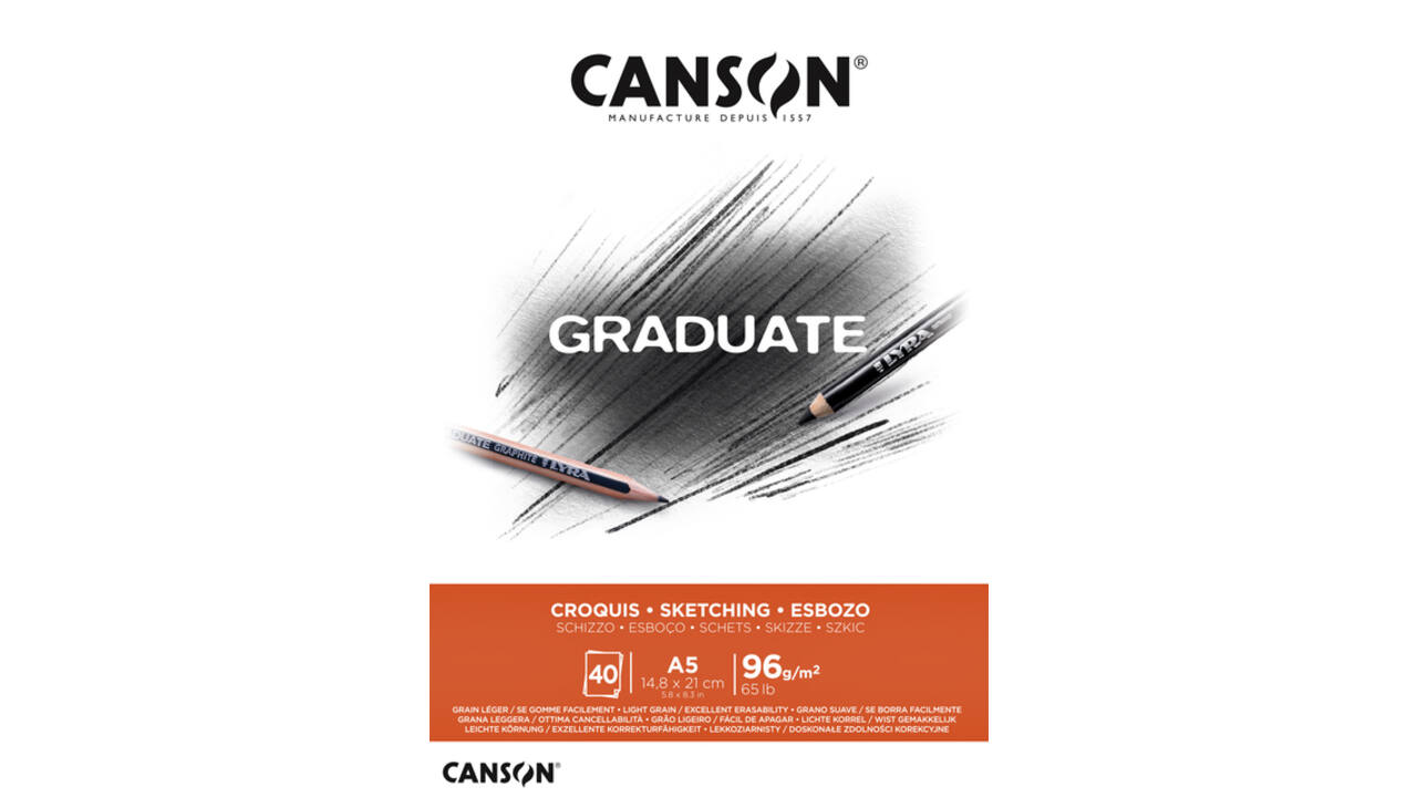 Schetsboek Canson Graduate Croquis A5 96gr 40vel