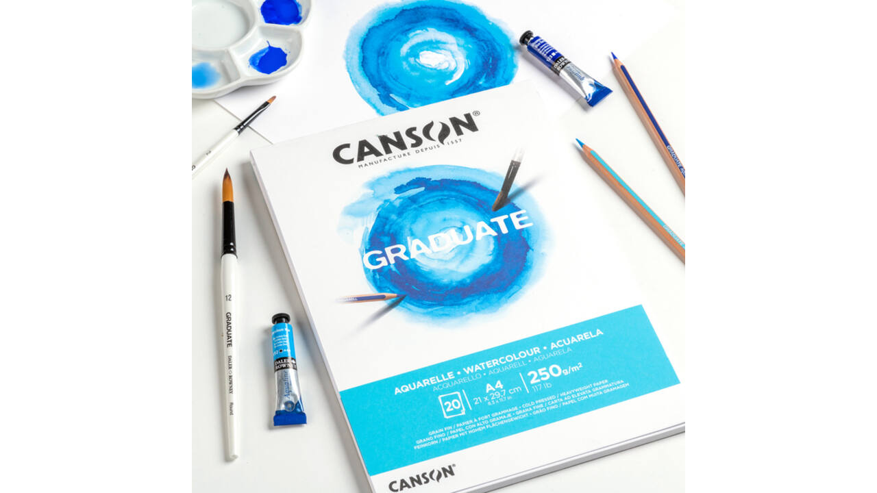 Aquarelblok Canson Graduate A5 250gr 20vel
