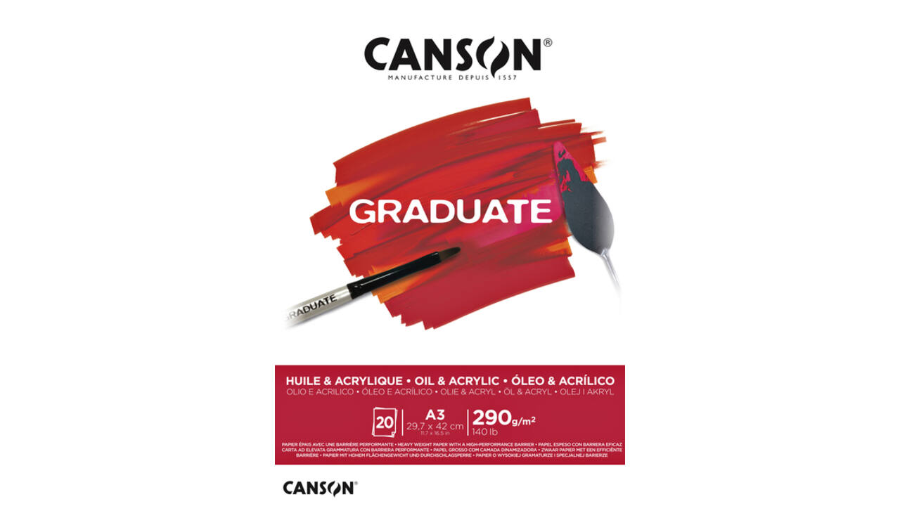 Olie Acrylblok Canson Graduate A3 290gr 20vel