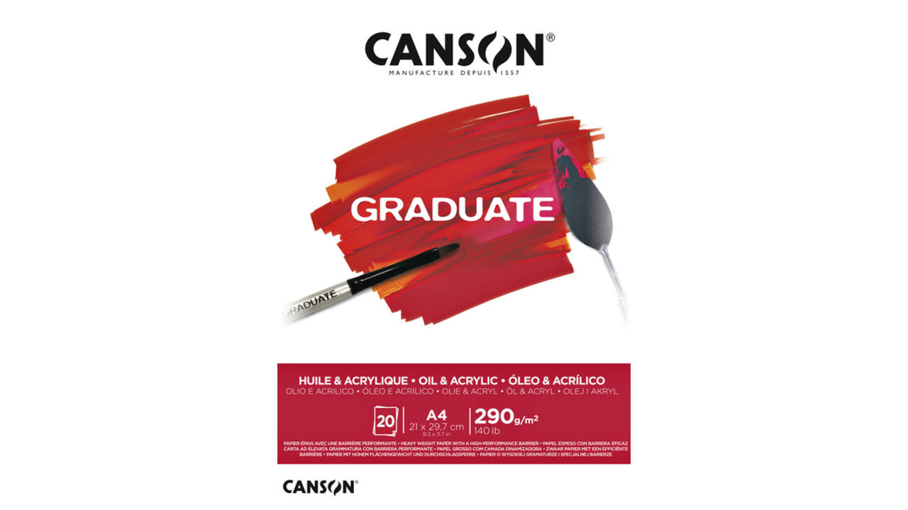 Olie Acrylblok Canson Graduate A4 290gr 20vel
