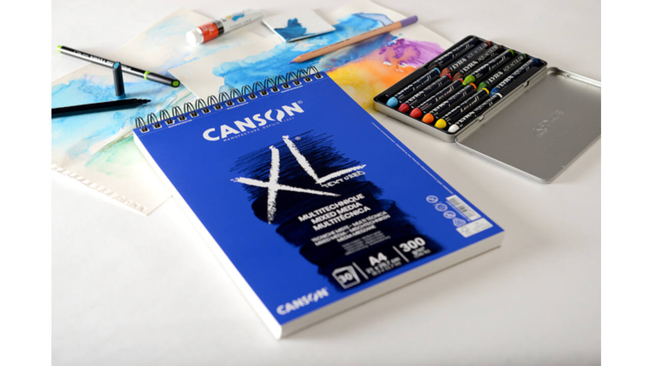 Mixed mediapapier Canson XL Textured Mixed Media 30vel 300gr A3 wit