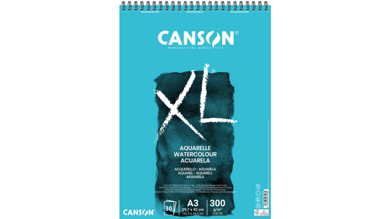 Aquarelblok Canson XL A3 30v 300gr spiraal
