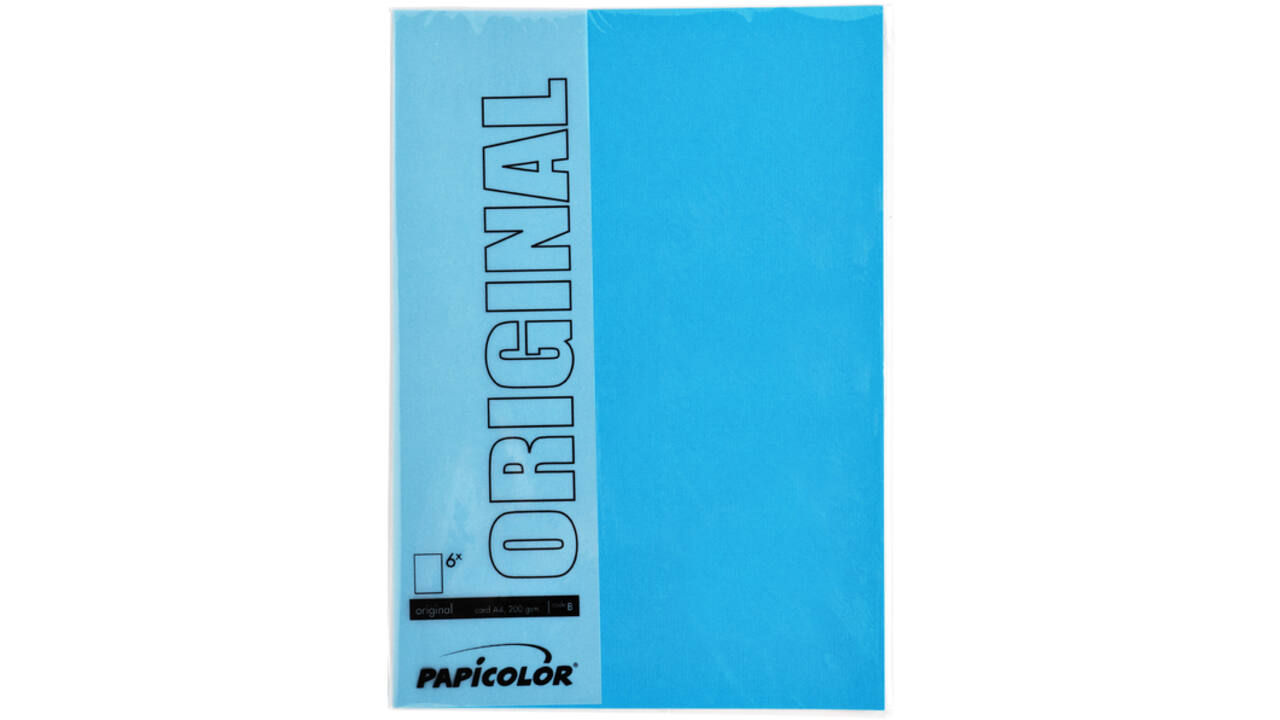 Kopieerpapier Papicolor A4 200gr 6vel hemelsblauw