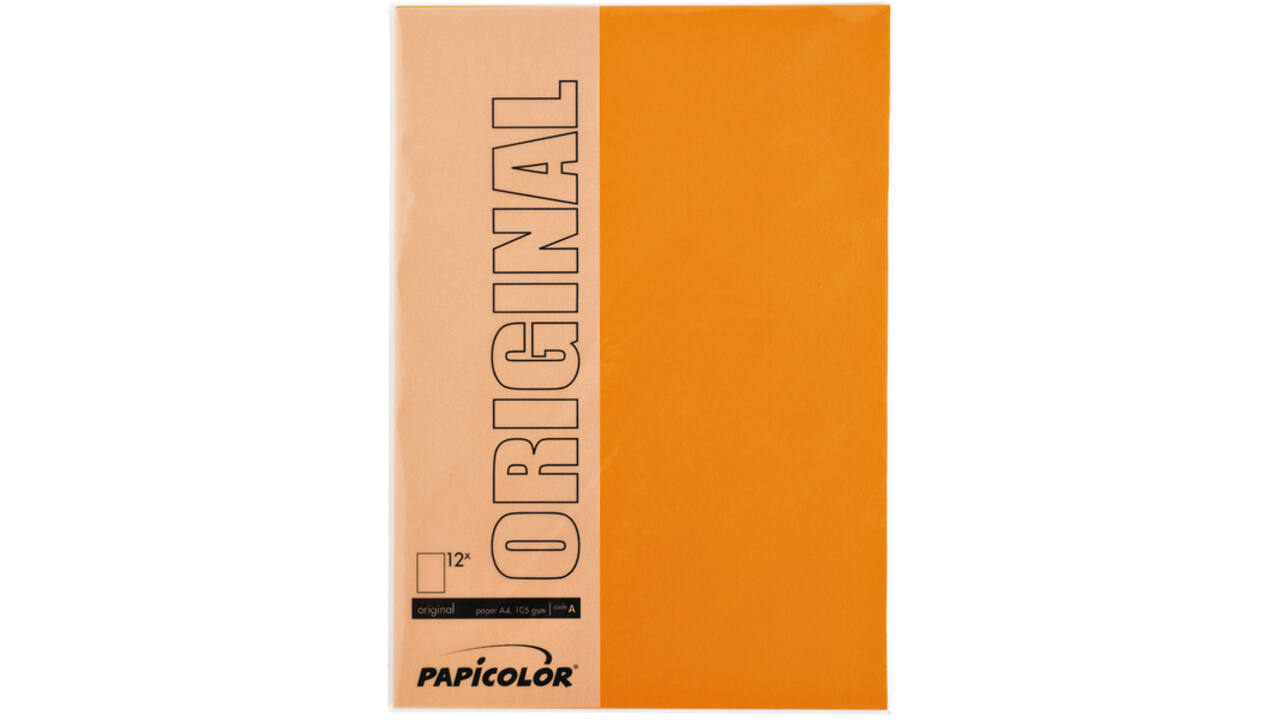 Kopieerpapier Papicolor A4 200gr 6vel oranje