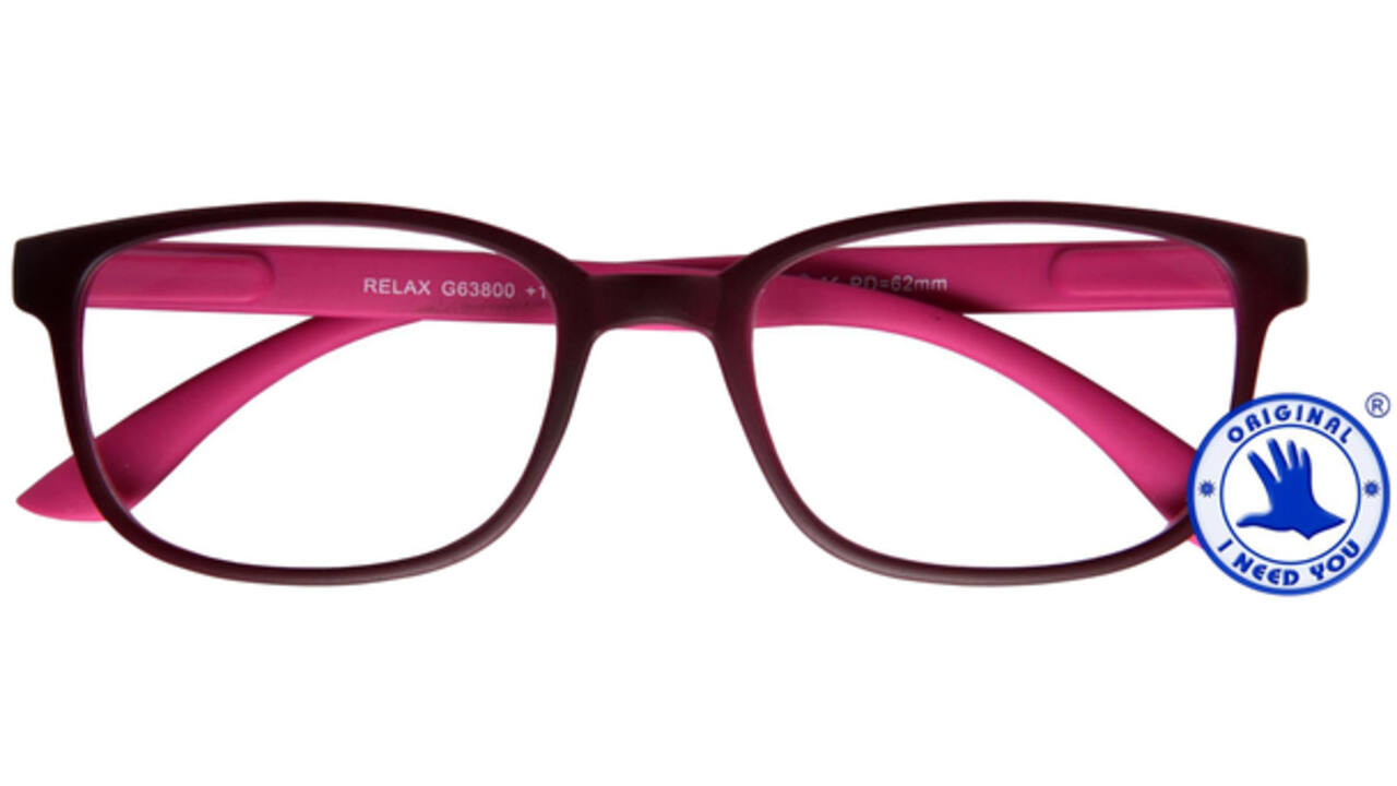 Leesbril I Need You +3.00 dpt Relax rood-roze