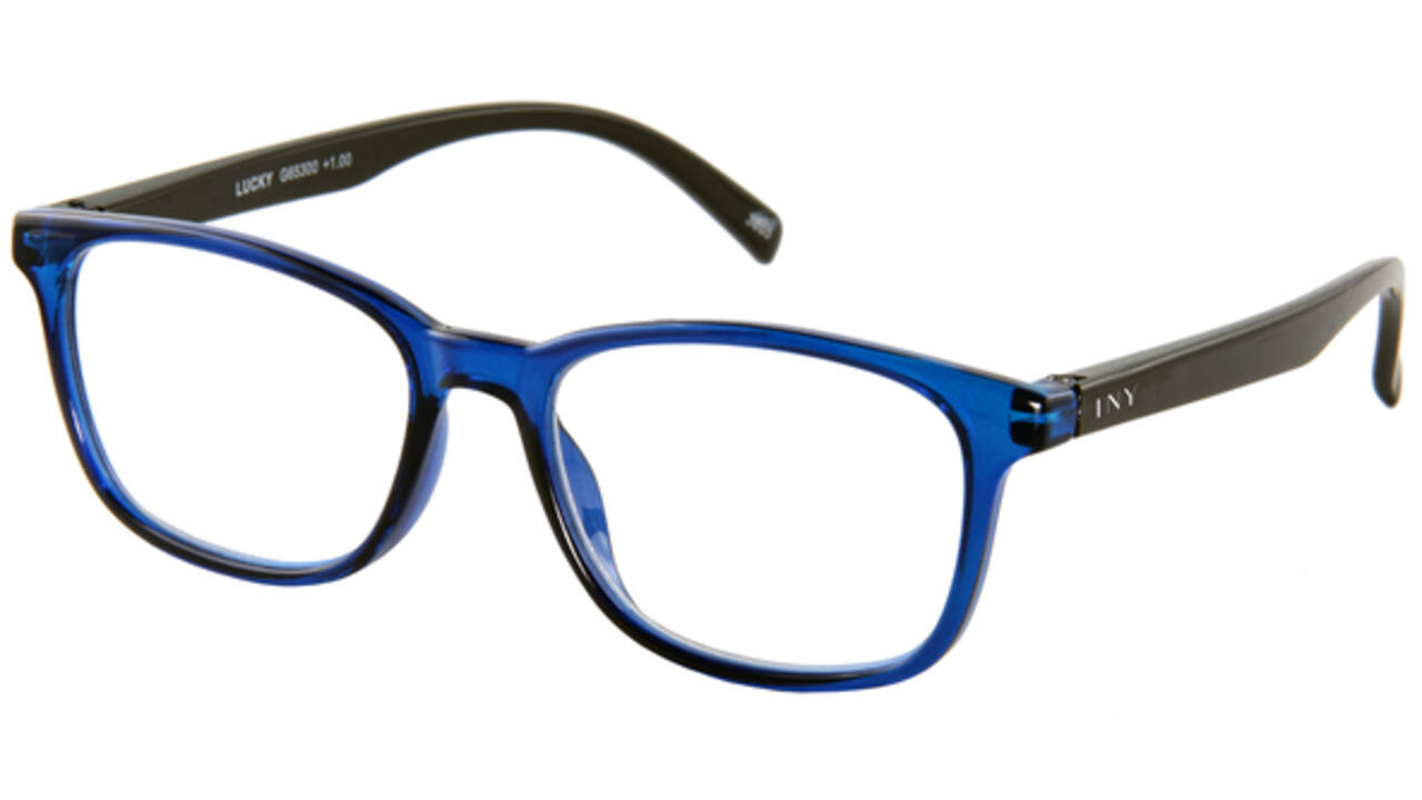 Leesbril I Need You +1.00 dpt Lucky blauw-zwart