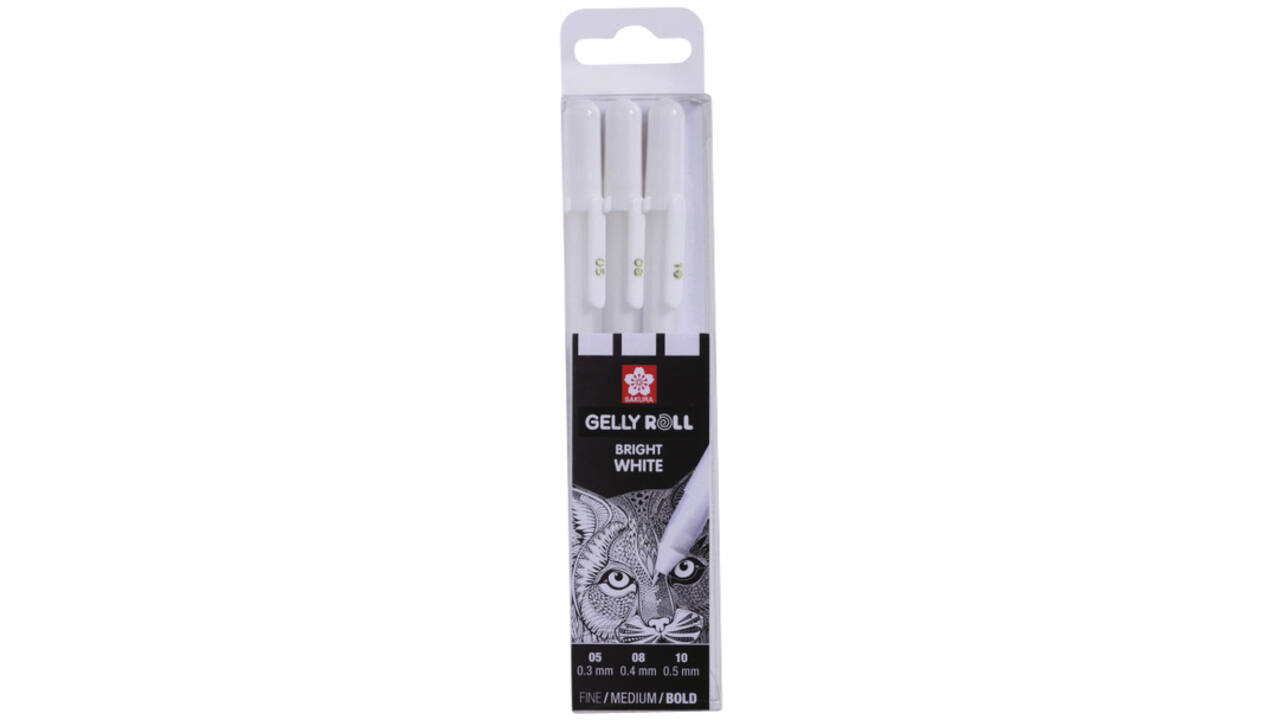 Gelpen Sakura Gelly Roll zuiver wit set 3 maten