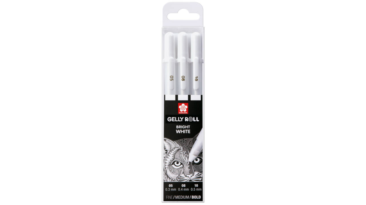 Gelpen Sakura Gelly Roll zuiver wit set 3 maten