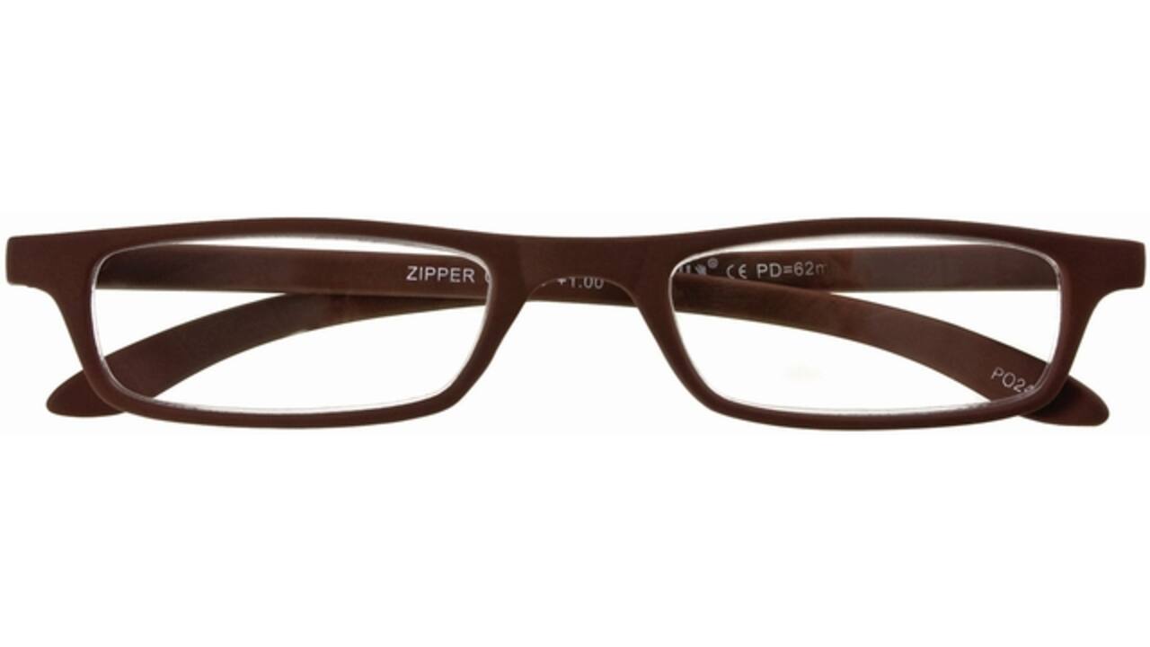 Leesbril I Need You +2.50 dpt Zipper bruin