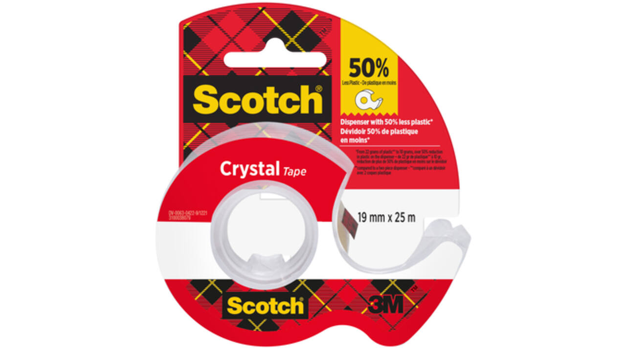 Plakband Scotch Crystal 600 19mmx25m transparant + handdispenser