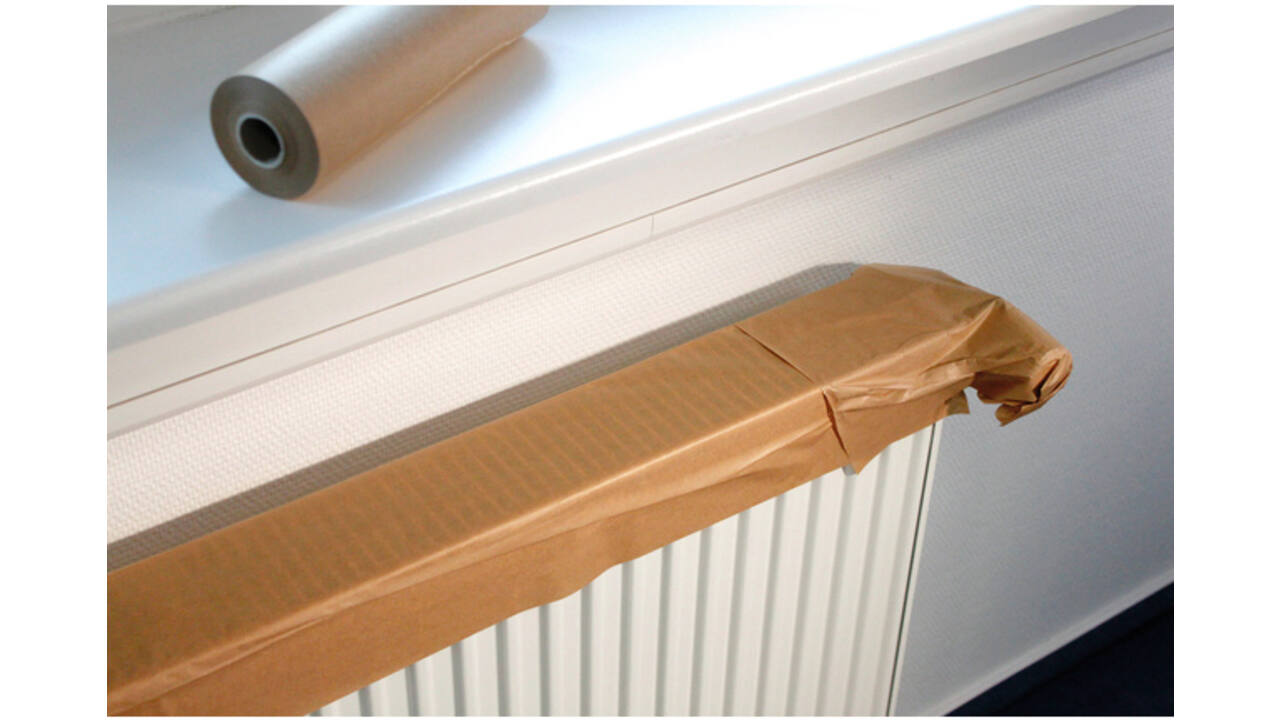 Afdekpapier info notes zelfklevend protect 150mmx50m bruin