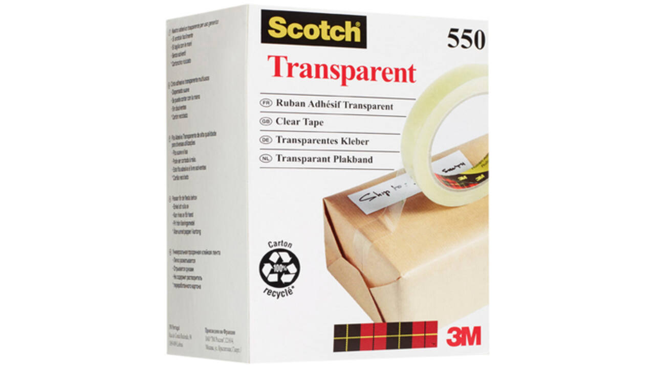 Plakband Scotch 550 19mmx66m transparant