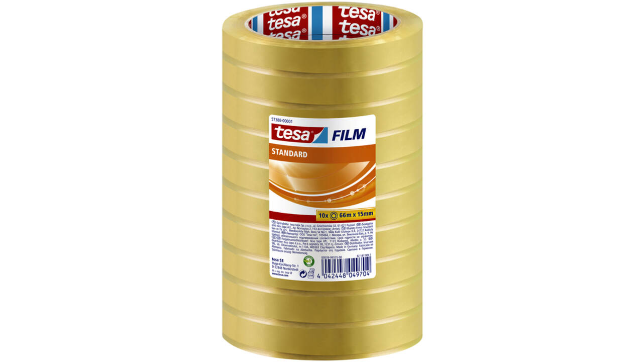 Plakband tesafilm® standaard 66mx15mm transparant