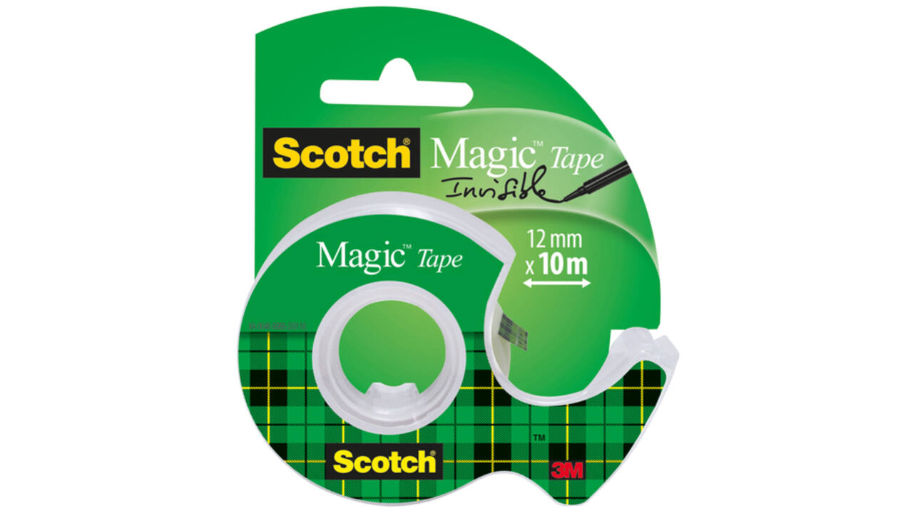 Plakband Scotch Magic 810 12mmx10m onzichtbaar + plakbandhouder