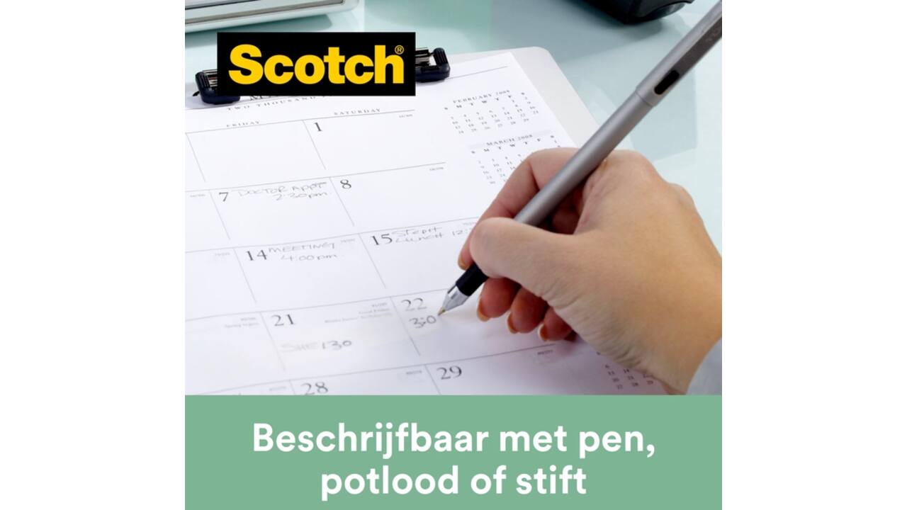 Plakbandhouder Scotch C38 recycled zwart + 3rol magic tape 900 19mmx33m