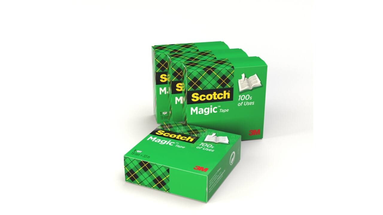 Plakband Scotch Magic 810 19mmx33m onzichtbaar transparant 4 rollen