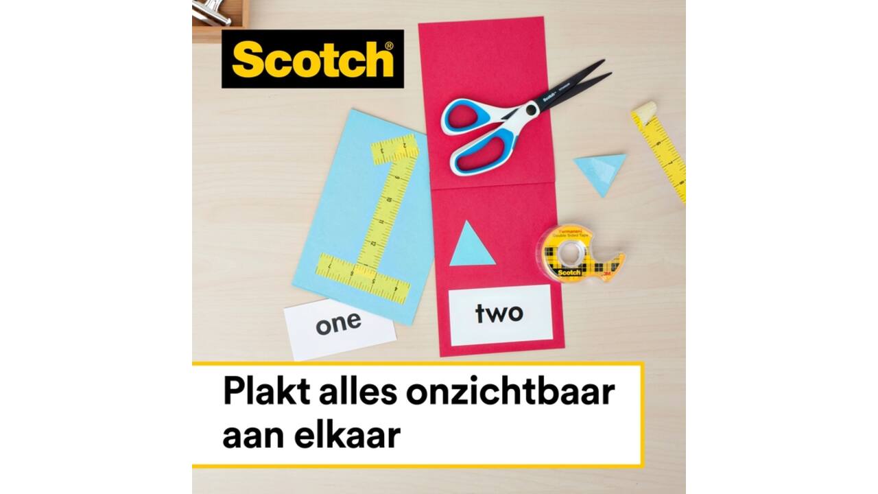 Plakband Scotch 665 12mmx22.8m dubbelzijdig