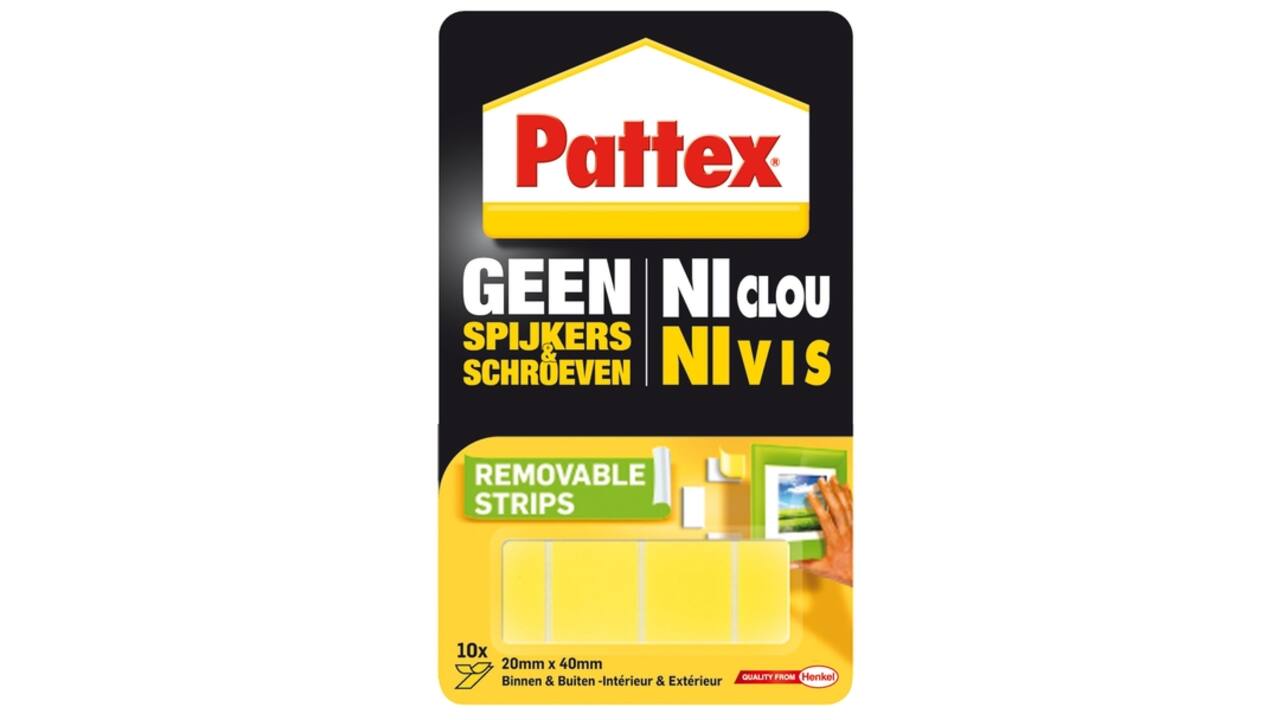 Supermontagestrip Pattex 2kg verwijderbaar 10stuks