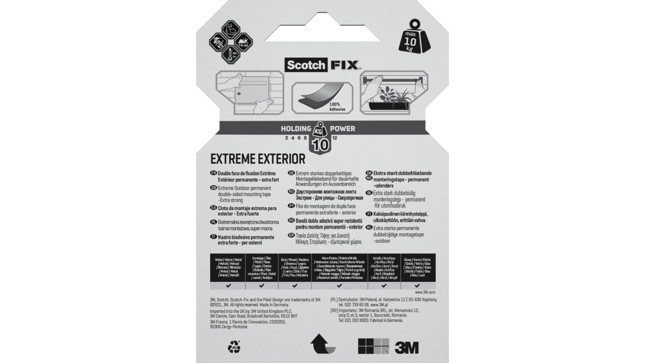 Plakband Scotch Extreme Exterior 19mm x 1,5m dubbelzijdig