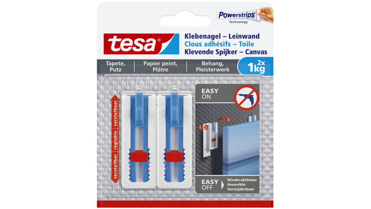 Klevende spijker tesa® canvas- behang en pleisterwerk 1kg wit