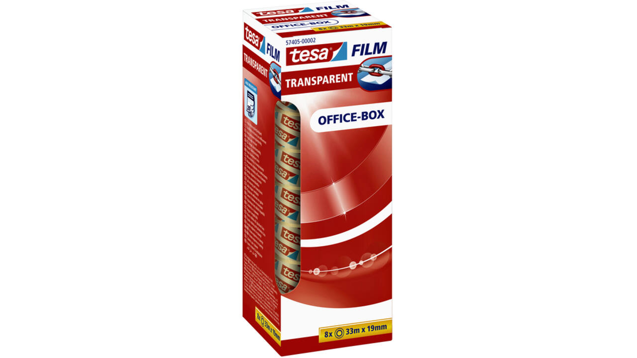 Plakband tesafilm® 33mx19mm transparant 8 rollen