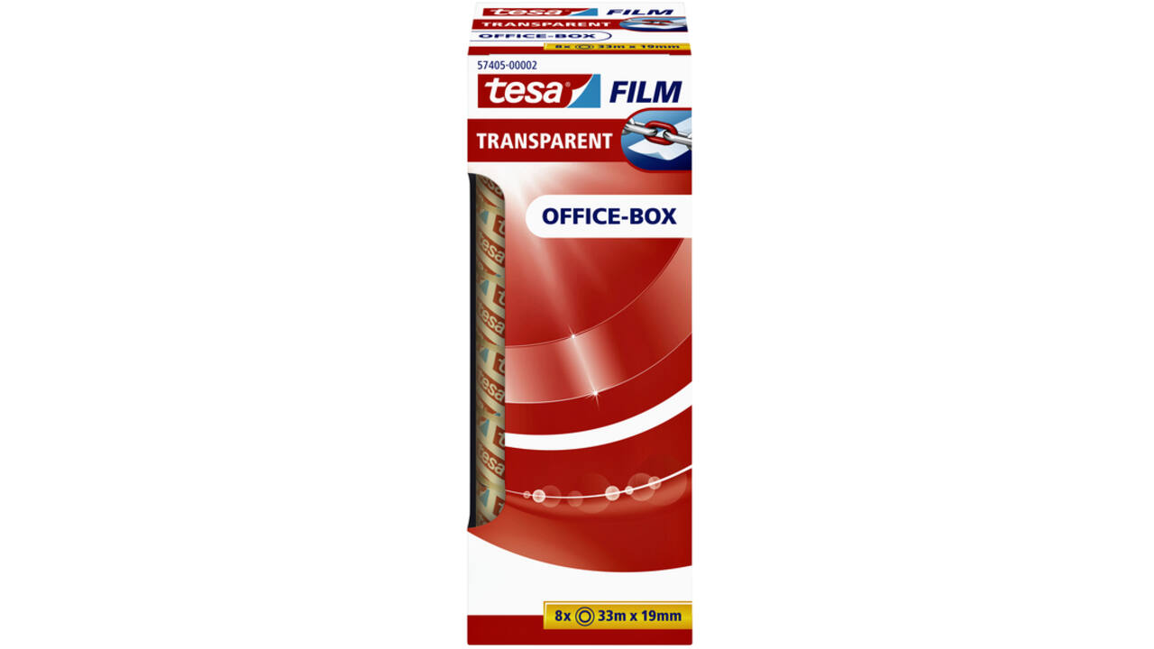 Plakband tesafilm® 33mx19mm transparant 8 rollen