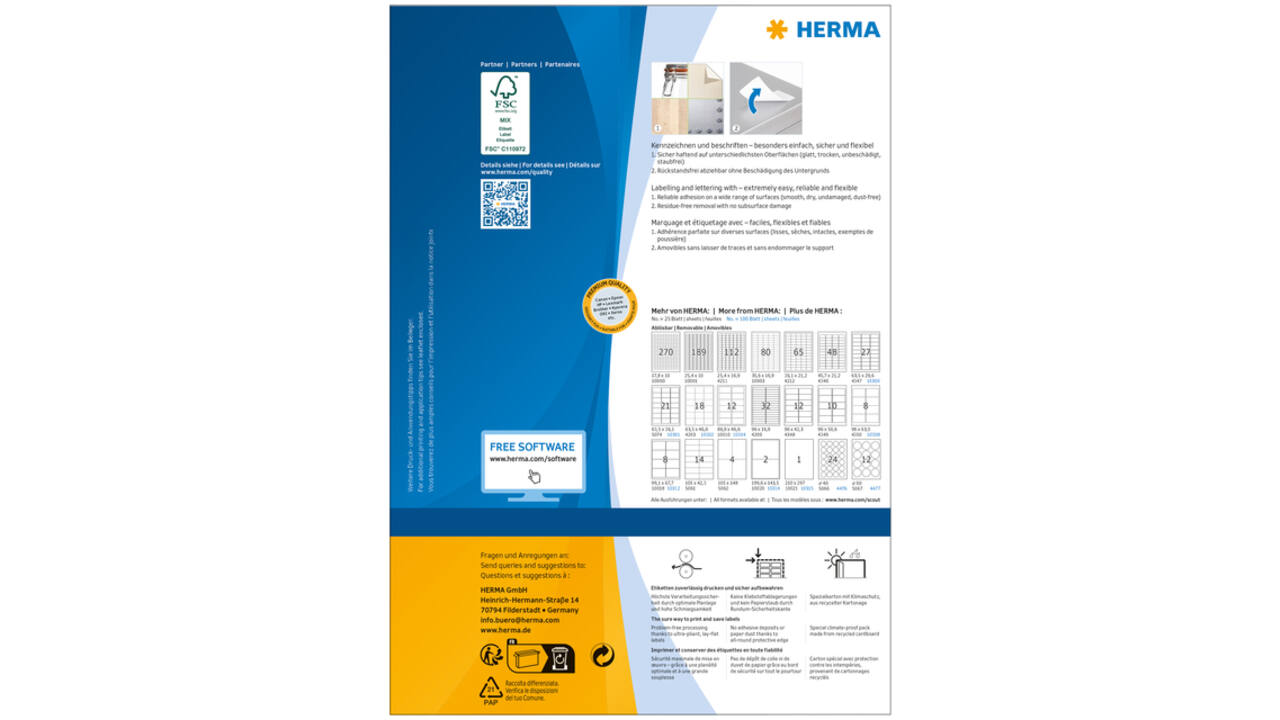 Etiket HERMA 4476 40mm 2400st