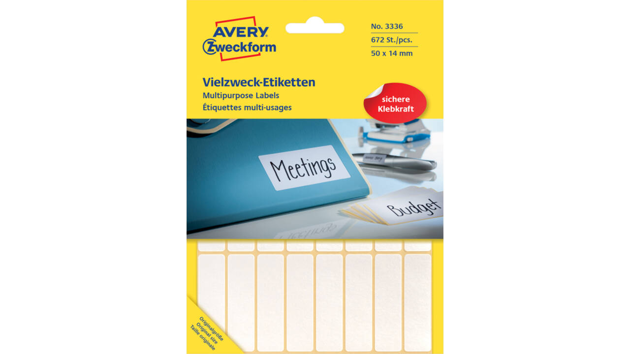 Etiket Avery Zweckform 3336 50x14mm wit 672stuks