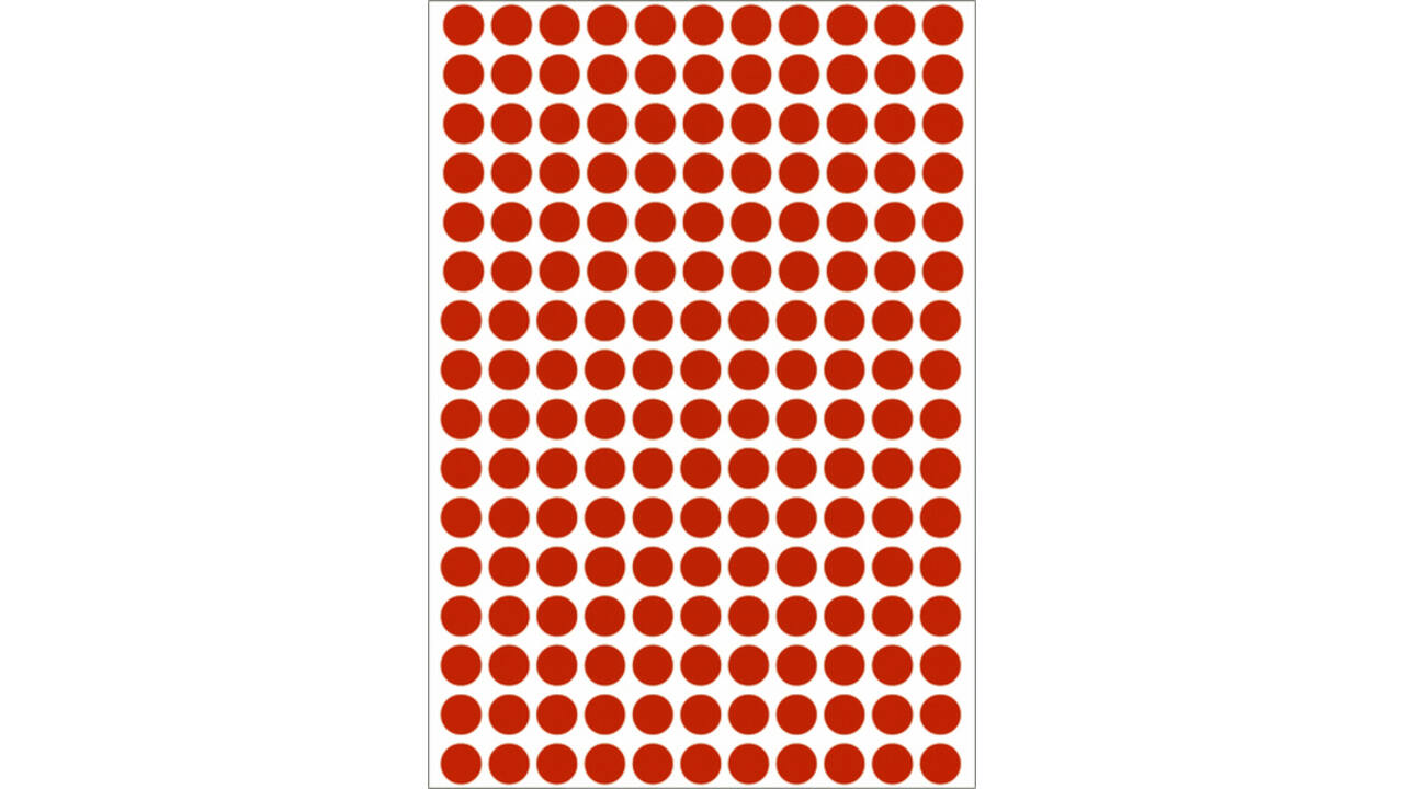 Etiket HERMA 2212 rond 8mm rood 5632stuks