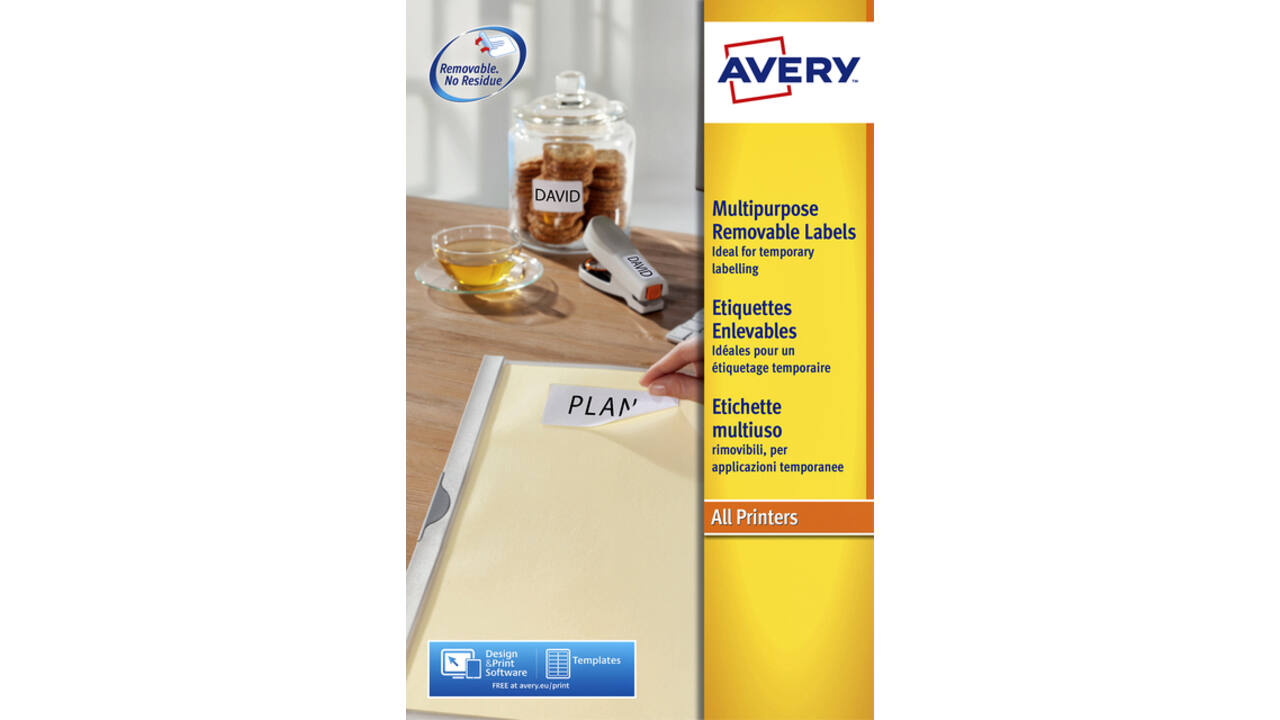Etiket Avery L4733REV-25 99.1x139mm afneembaar wit 100stuks