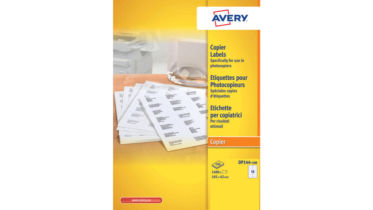 Etiket Avery DP144 105x42mm wit 1400stuks