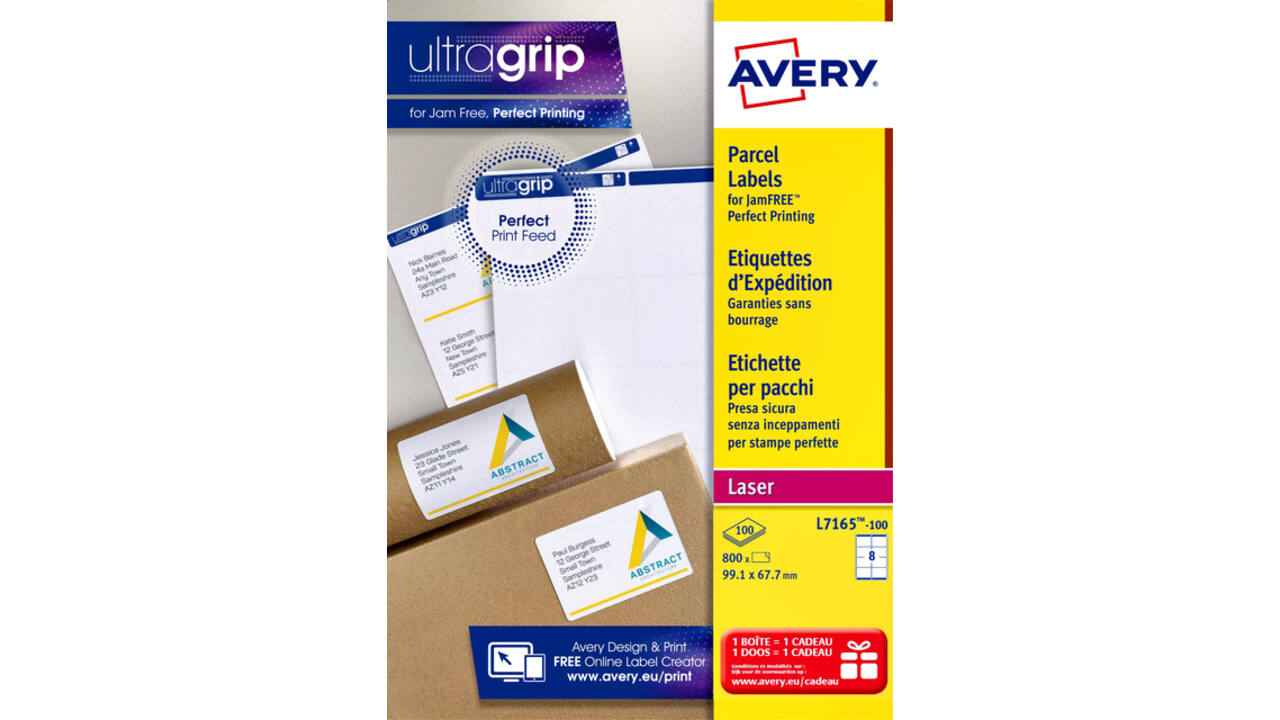 Etiket Avery L7165-100 99.1x67.7mm dekkend wit 800stuks