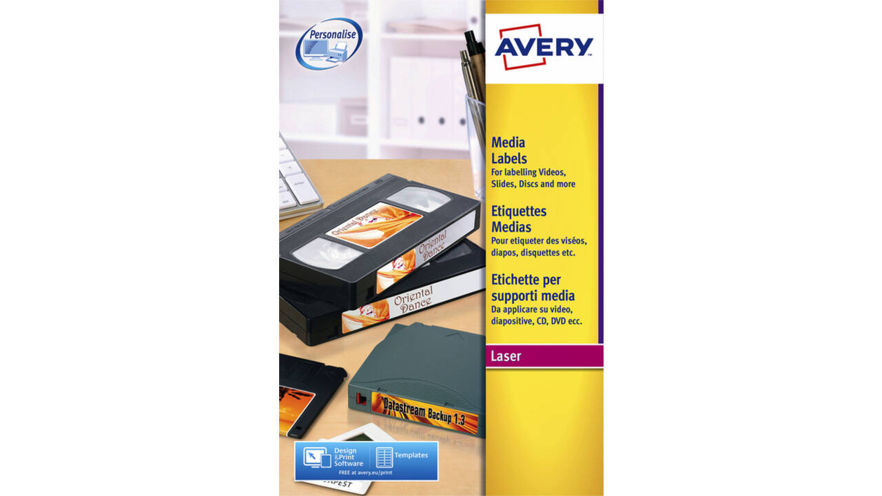 Etiket Avery L7666-25 70x52mm voor 3.5 inch disk 250stuks