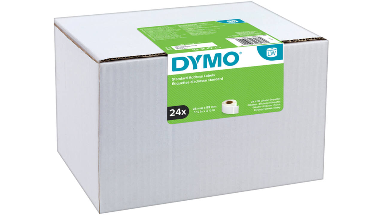 Etiket Dymo LabelWriter adressering 28x89mm 24 rollen á 130 stuks wit